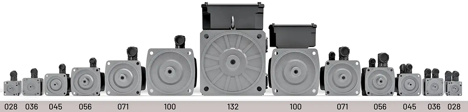 servo motor sizes